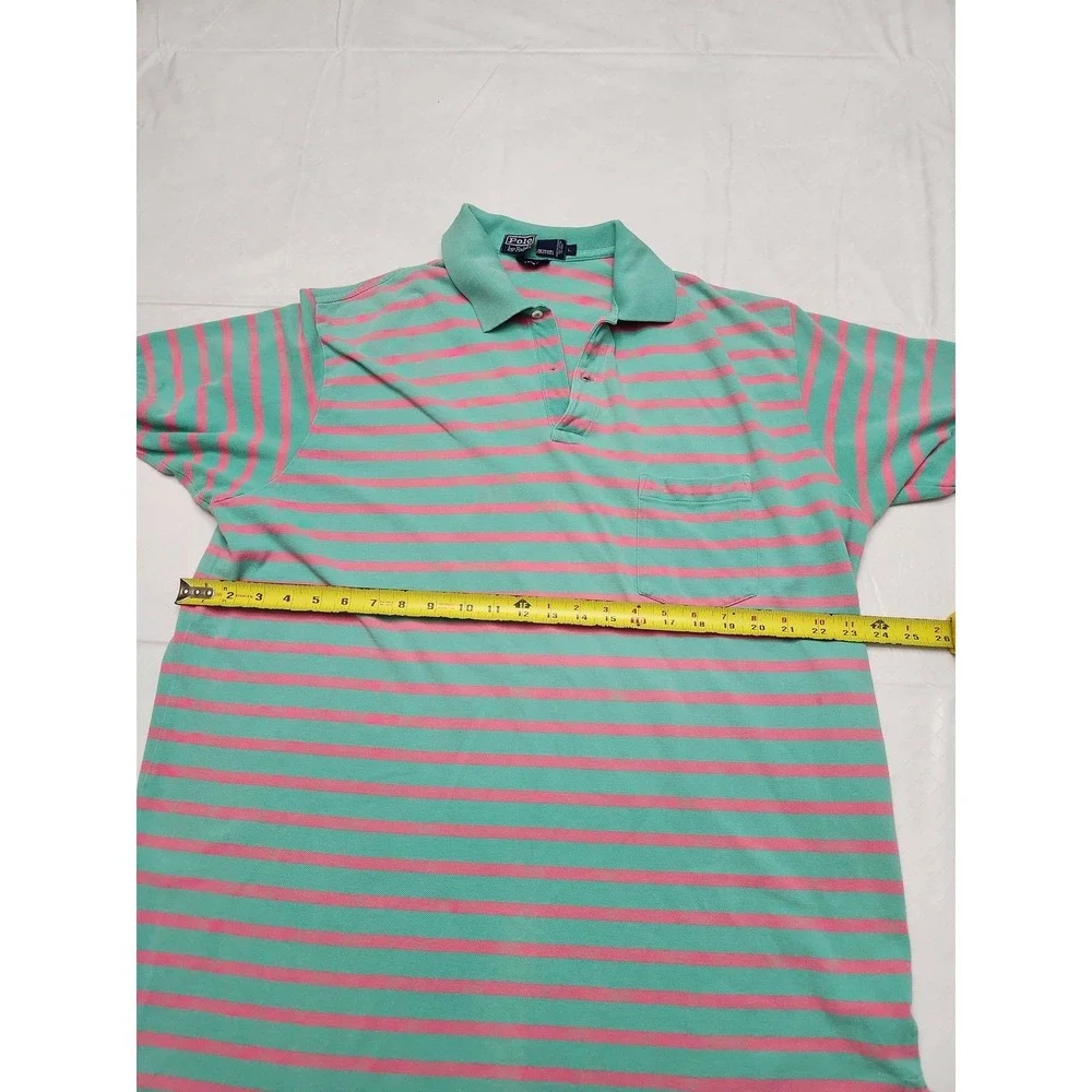 Polo Ralph Lauren Polo Shirt Mens Large Striped Pocket Classic Big Shirt‎